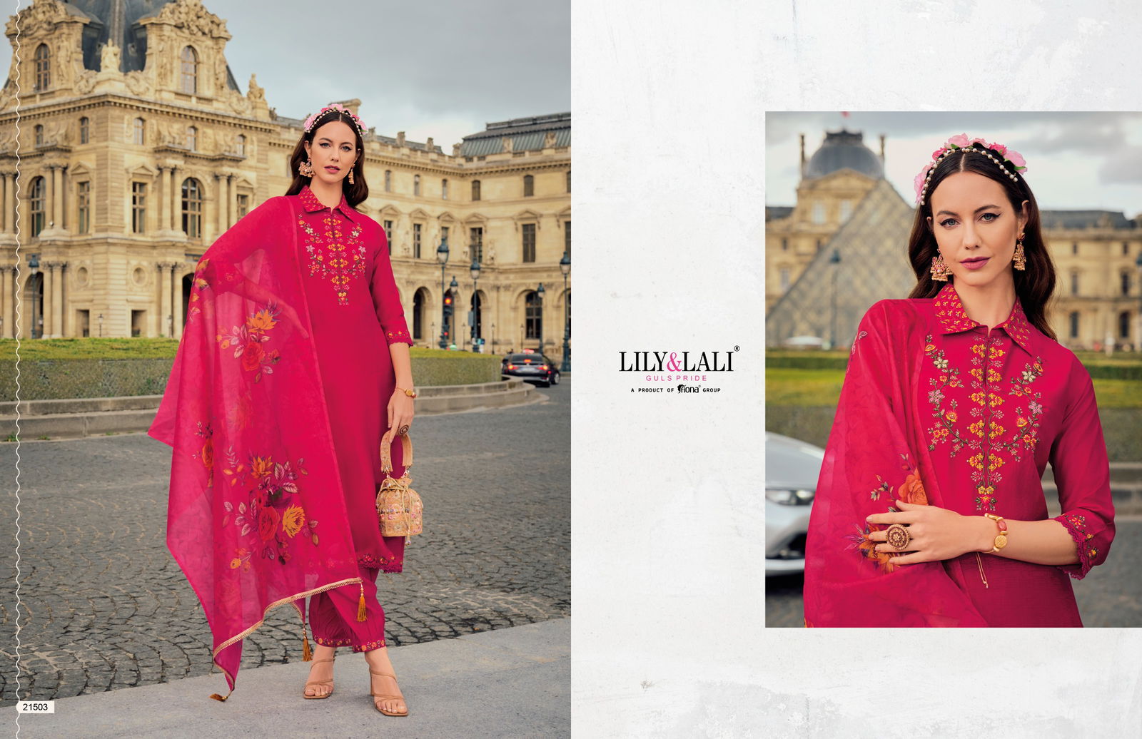 Khwaish By Lily And Lali Viscose Embroidery Kurti With Bottom With Dupatta Wholesale Shop In Surat
